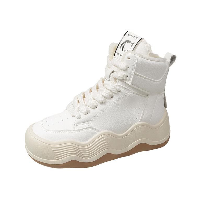 Buy Women's Winter Fur Lined High-Top Sneakers Outdoor Warm Plush