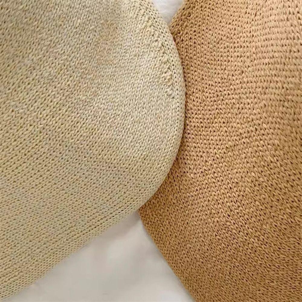 Raffia Summer Visors Hat Anti-UV Beach Straw Hats Foldable Sun Hat  for Travel Outdoor Beach