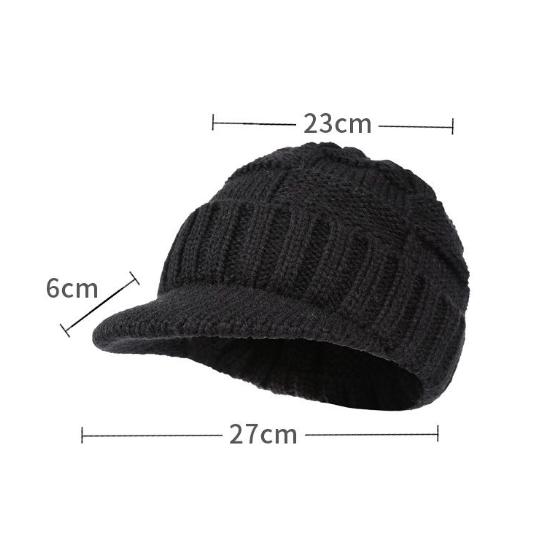 WTEMPO Cold-proof Windproof Outdoor Knitted Baseball Hats Men's Solid Color Thick Winter Soft Warm Woolen Hats