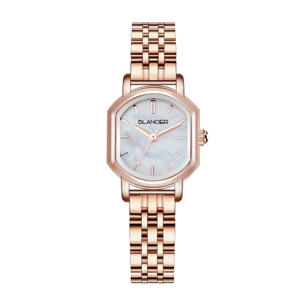 Beullangsieleu Mother-Of-Pearl Rose Gold Bw30925L-Rmrg Square Women'S Metal Watch
