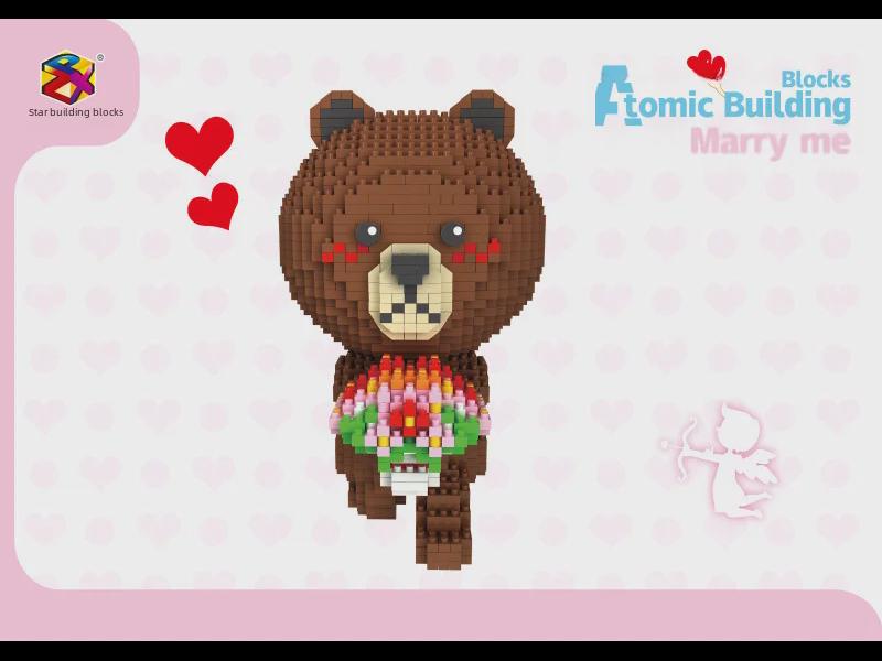 Wedding Bear Diamond Puzzle Blocks: Creative Educational Toy for Kids (8836-1-6)