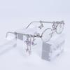 Personalized Sweet Cool Spicy Girl Eyeglasses  Star Diamond Small Frame Elliptical Glasses For Women Trendy Eyeglasses