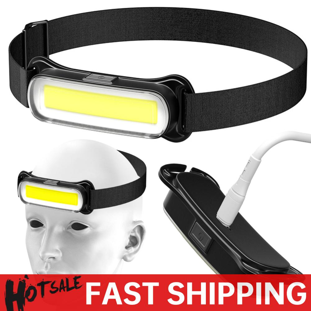USB Rechargeable LED Headlamp 3 Modes Flashlight Waterproof Head Light Adjustable Headband for Camping Fishing Running Biking