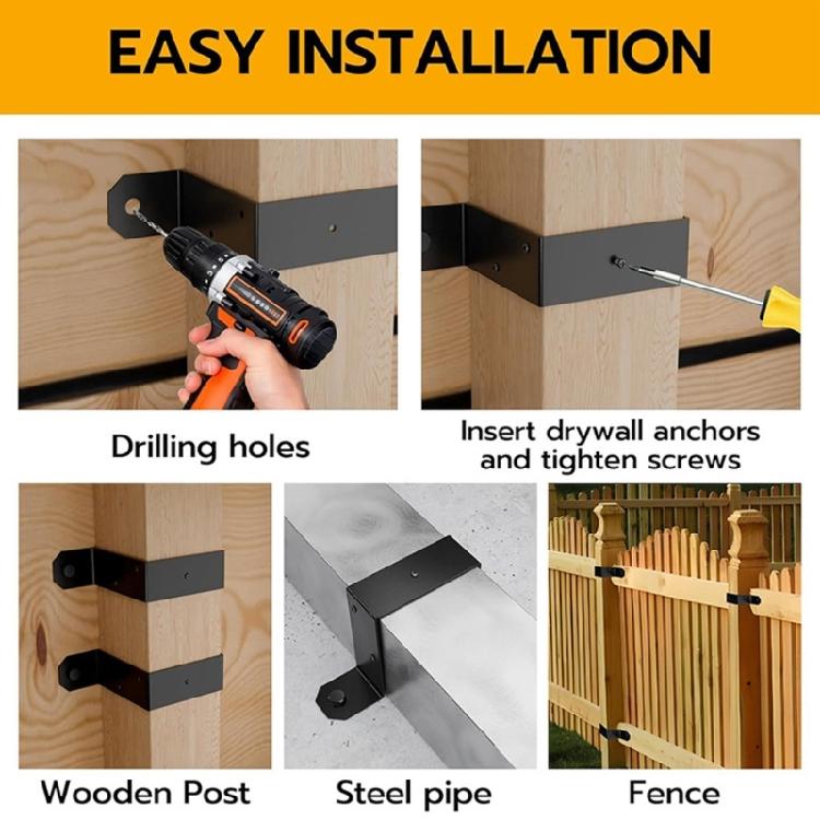 4Pcs 4x4inch Wood Post Beam Brackets Post Support Ties For Deck And Fence Construction With Durability and Secure Fixed
