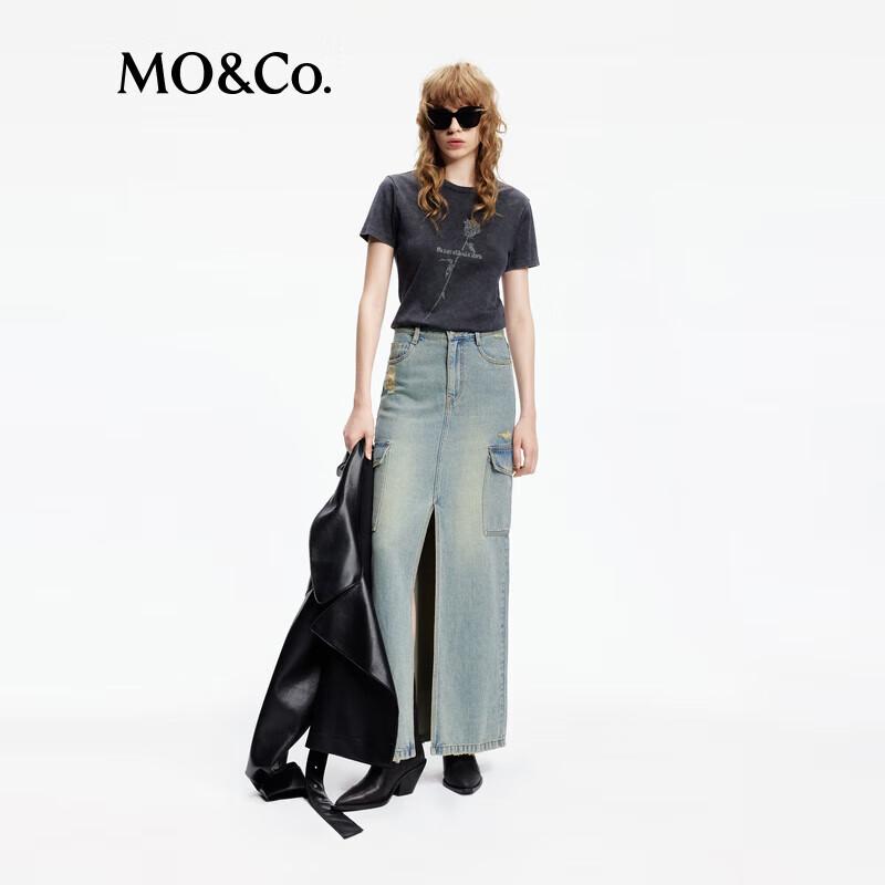 

MO&Co. Glitter Rose Silhouette Short-Sleeve T-Shirt S