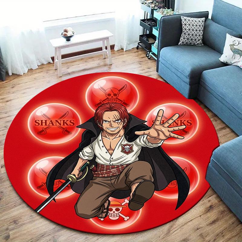 One Piece Poster Round Area Rug Carpet Rug For Living Room Bedroom Sofa Playroom Decor Nonslip Floor Mat