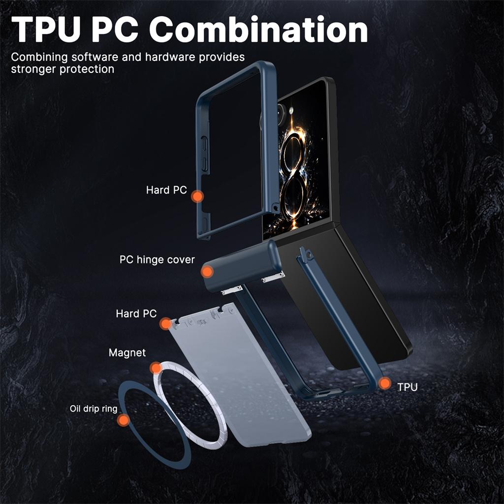 For Magsafe Magnetic Phone Case For Samsung Z Flip 8 7 Flip8 Flip7 5G Hinge Full Protection TPU+PC Shockproof Protective Cover