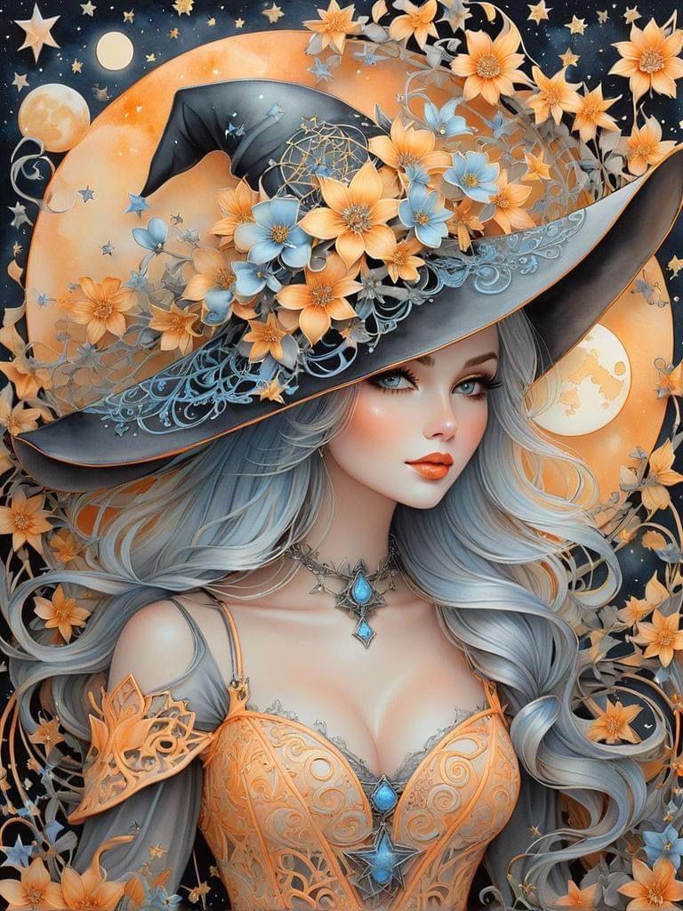 Fairy Dust AB Wonderful Witch Girl 5D Diamond Painting Kits Cartoon Magic Woman Art DIY Drills Mosaic Embroidery Cross-stitch