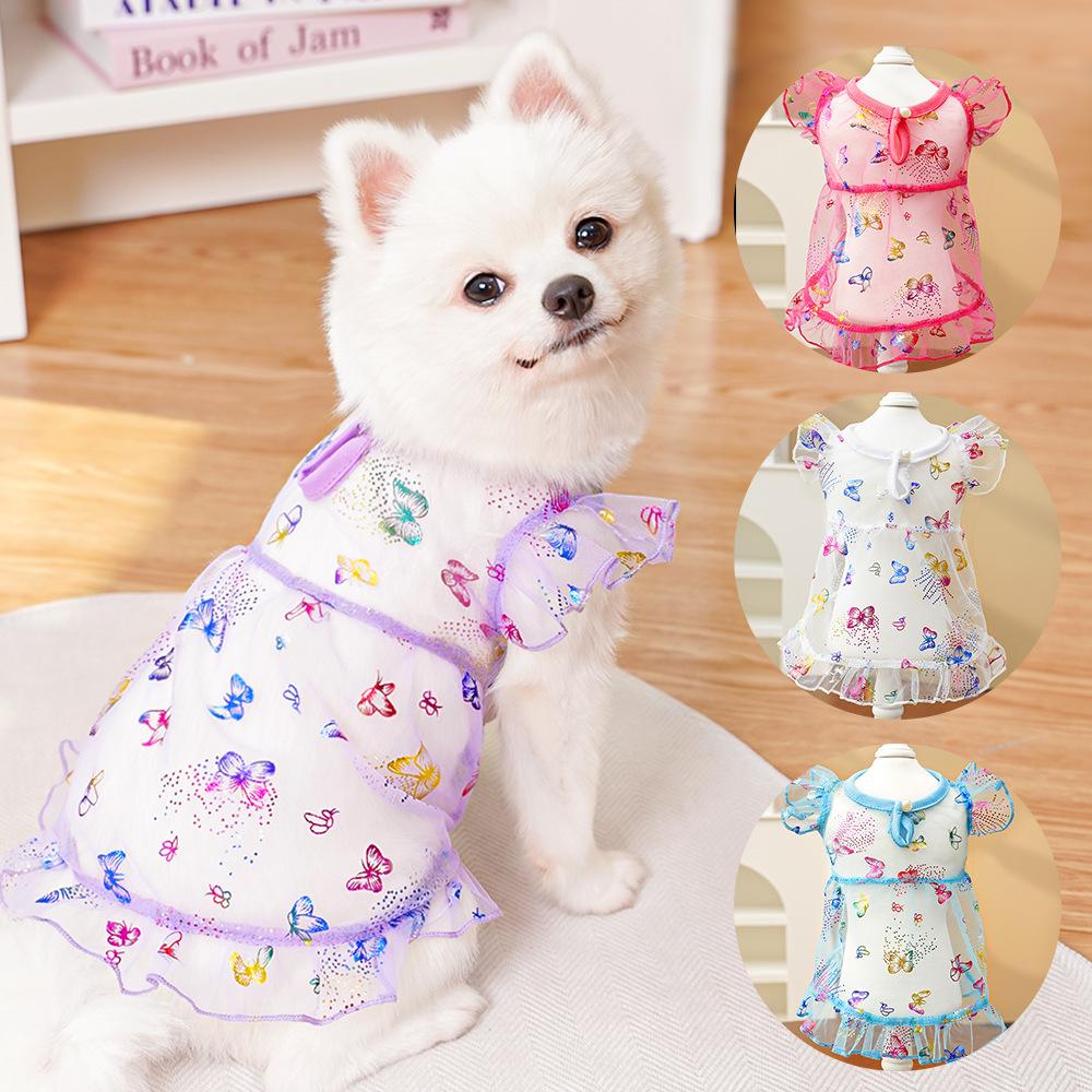 Big Dog Golden Retriever Pet Clothes Cat Dog Summer Sunscreen Breathable Mesh Cat Dress Princess Dress Dog Supplies