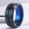 Stainless Steel Ring with Star-Inlaid Diamonds, Fade-Resistant, Titanium Finish