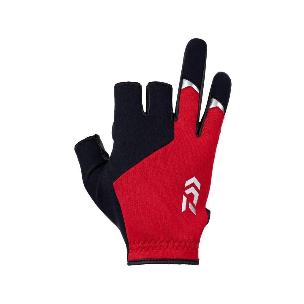 Daiwa Cold Weather Light Grip Fishing (DAIWA) Gloves, 3-Piece Cut, DG-6223W, Red, Large,