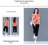 Women's Plus Size Summer Fashion Slimming Two-Piece Set - Short Sleeve Top & Capris