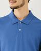 Amazon Essentials Men's Cotton Piqué Slim Fit Long Sleeve Polo Shirt, Blue, Size M