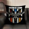 Hot Rock Band S-System Of A Down Cushion Cover Summer Breathable Linen Fabric Double-Sided Printing Sofa Pillow Case Home Decor