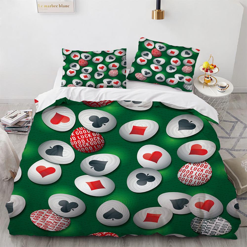 Пододеяльник Покер Набор Карта Огонь Покерная Игра Декор Полиэстер Набор Пододеяльника — фото 19
