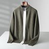 Maglione Caldo da Uomo 100% Lana Merino con Collo Alto Cardigan Spesso con Zip Autunno Inverno Nuovi Top a Manica Lunga in Maglia di Cashmere