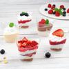50PCS Disposable Plastic Dessert Cups Twisted Triangle Birthday Transparent Party Ice Cream Mousse Christmas Food Container