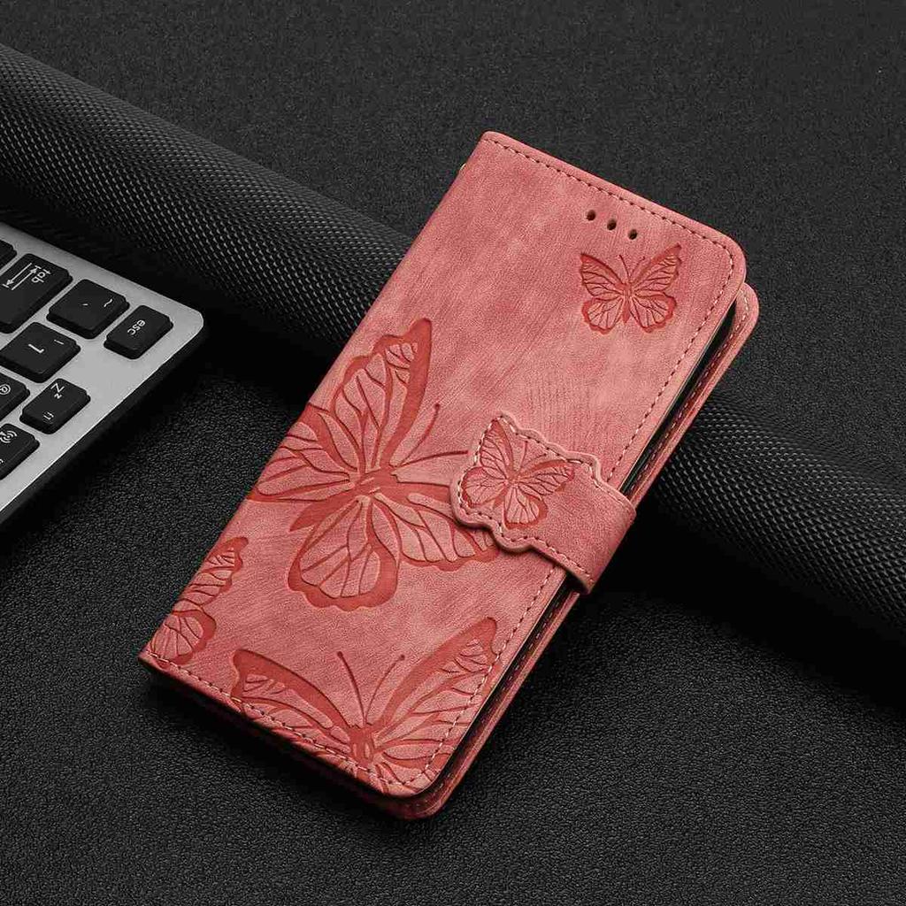 For Xiaomi Redmi 15C 4G (Global) (171mm) Case Butterfly Design Flip Wallet Leather Phone Cover Skin-Touch