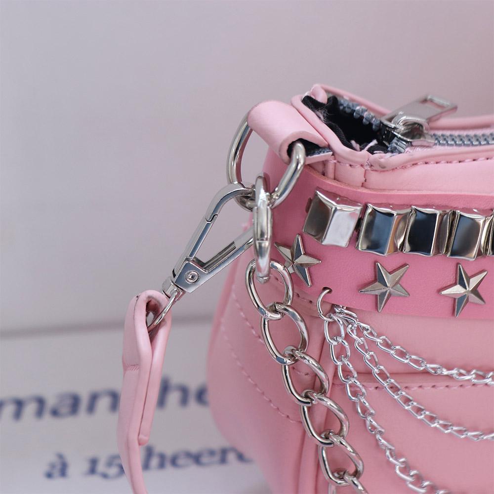 Love Heart Y2k Underarm Bag Punk Women's Handbag Kawaii Shoulder Bag  Travel