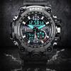 Mens Watch Multi Function Open Button Luminous Function Dual Display Analog Digital Watch Suitable for Sports and Running