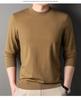 Romon Men's Wool Blend Crew Neck Sweater - Pure Color Long Sleeve Knitwear for Spring & Autumn