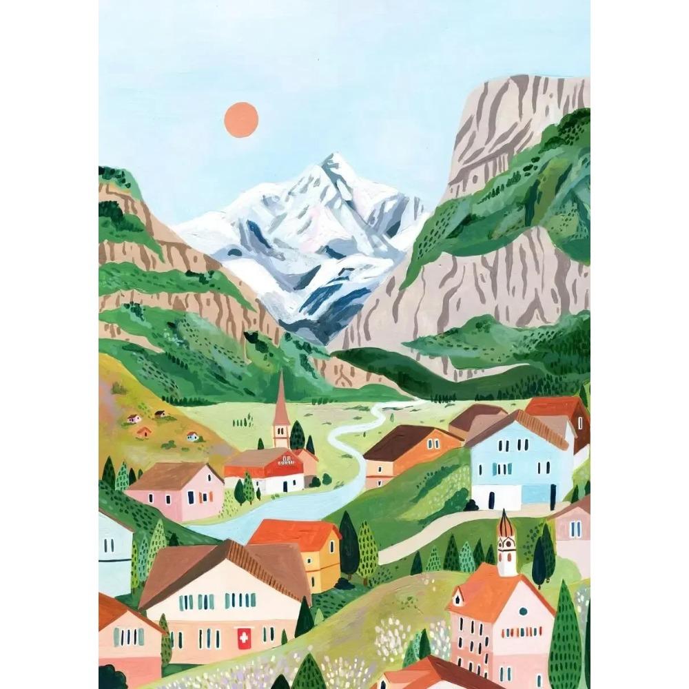 World Travel City Poster Landscape Greece Italy Florence Paris France Canvas Print Painting Wall Art Living Room Home Decorative