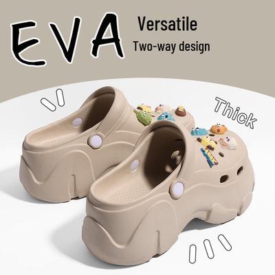 Sandales Sabots de Plage à Plateforme Épaisse Augmentant la Hauteur pour Femmes