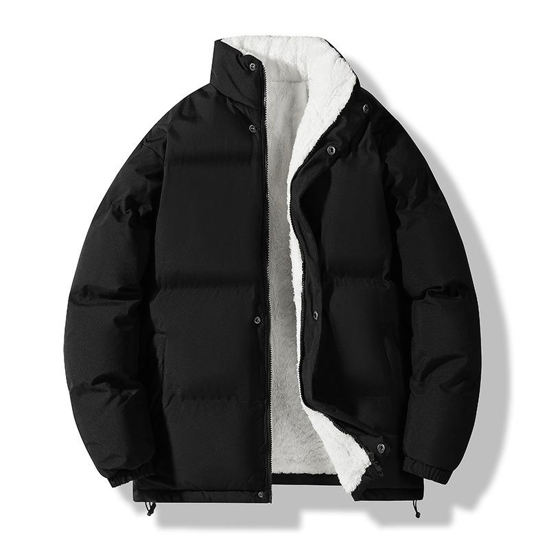 Stand-up Collar Men's Cotton Jacket Winter New Casual Warm Solid Color Loose Hong Kong Style Trend Jacket Cotton Jacket