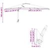 Garden Sun Umbrella Terracotta 248.5 X 247.5 X 160 Cm