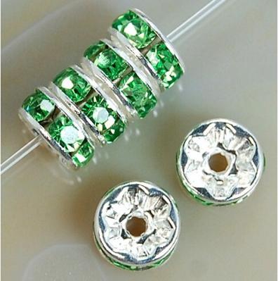 100 sztuk 4/6/8/10mm Metalowe Koraliki Kryształowe Cyrkonie Rondelle Koraliki Dystansowe Do Tworzenia Biżuterii Bransoletka Naszyjnik Akcesoria DIY