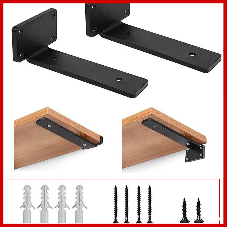 Треугольная настенная полка-кронштейн из кованого железа 3.5mm - Black