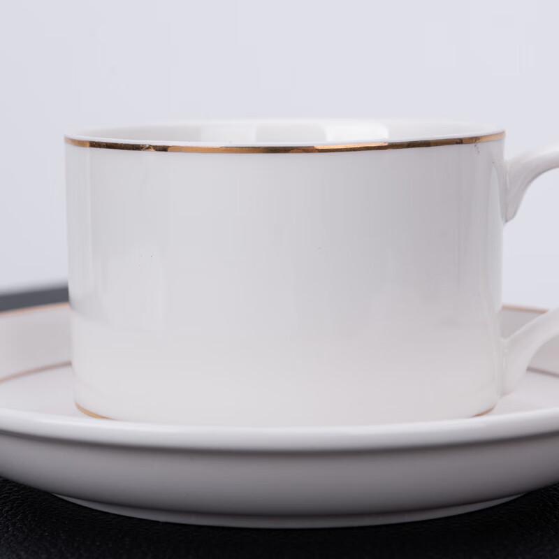 Gu Rou Gold Rim Ceramic Coffee Cup & Saucer Set (150ml)