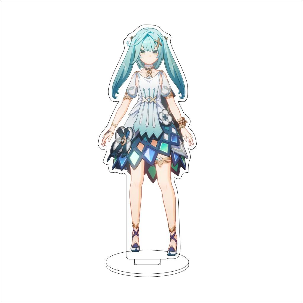16CM Anime Genshin Impact Cosplay Acrylic Stand Ornaments Aether/Lumine/Paimon/Asmoday/Ronova  Figure Stand Halloween Gift