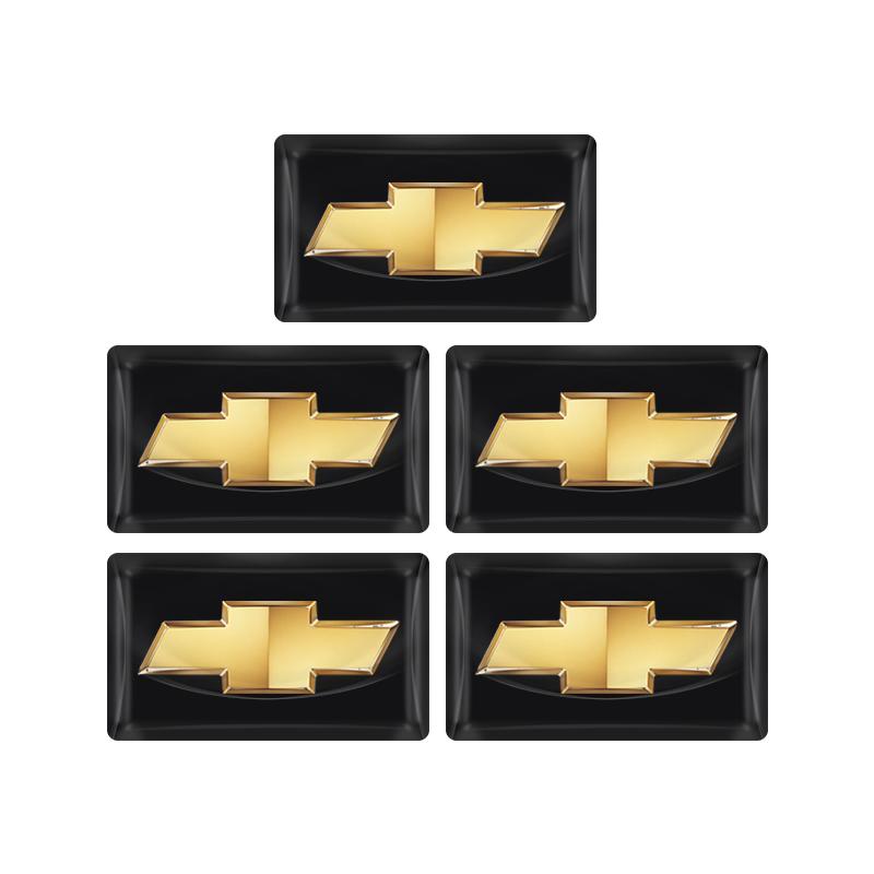 2/5/10 szt. Naklejki 3D z włókna węglowego na kierownicę z logo samochodu dla Chevrolet Cruze Equinox Captiva Trax Malibu Tahoe Impala Sonic