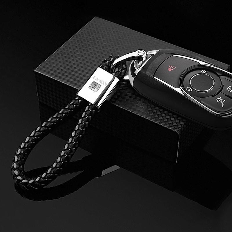 Car Key Chain Key Ring Key Lanyard Car Emblem Auto Accessories For SEAT Leon FR Altea Toledo Cordoba Alhambra Arona Ateca Exeo