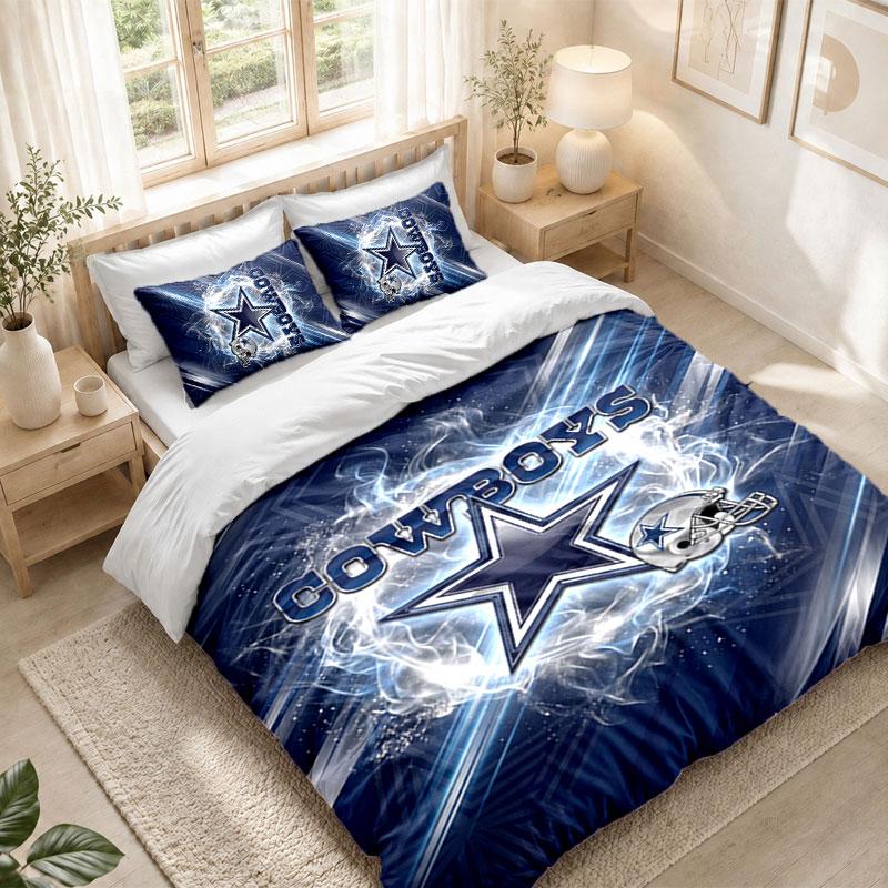 Bedding Set 1 Duvet Cover 2 Pillowcases Dallas Cowboys Print Bedroom Home Decoration