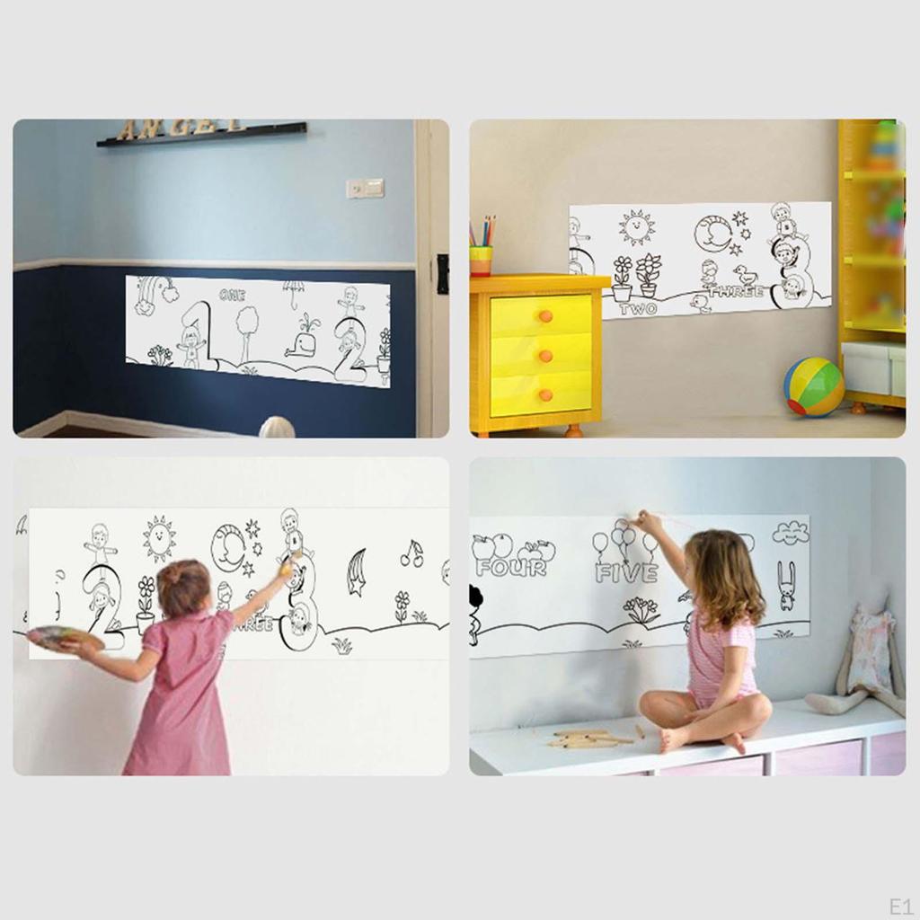 Children Wall Coloring Posters Paper 30Cmx300cm Sticky Drawing Roll Table Sheets