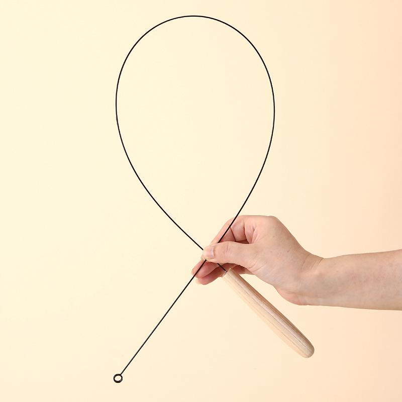 Wooden Handle Cat Toy Rotatable and Replaceable Head Steel Wire Long Rod Windmill Cat Toy Feather Bell Self-entertaining Pet Toy