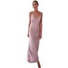 2024 French Lazy Style Solid Color Slim Fit Long Sling Dress for Women