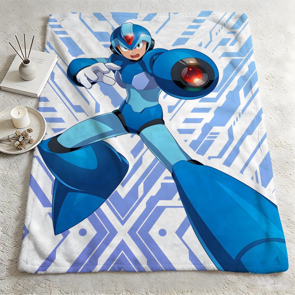 game MMega Mann Throw Warm Soft Flannel Blanket Multiuse for Sofa Bed Camping Travel Nap