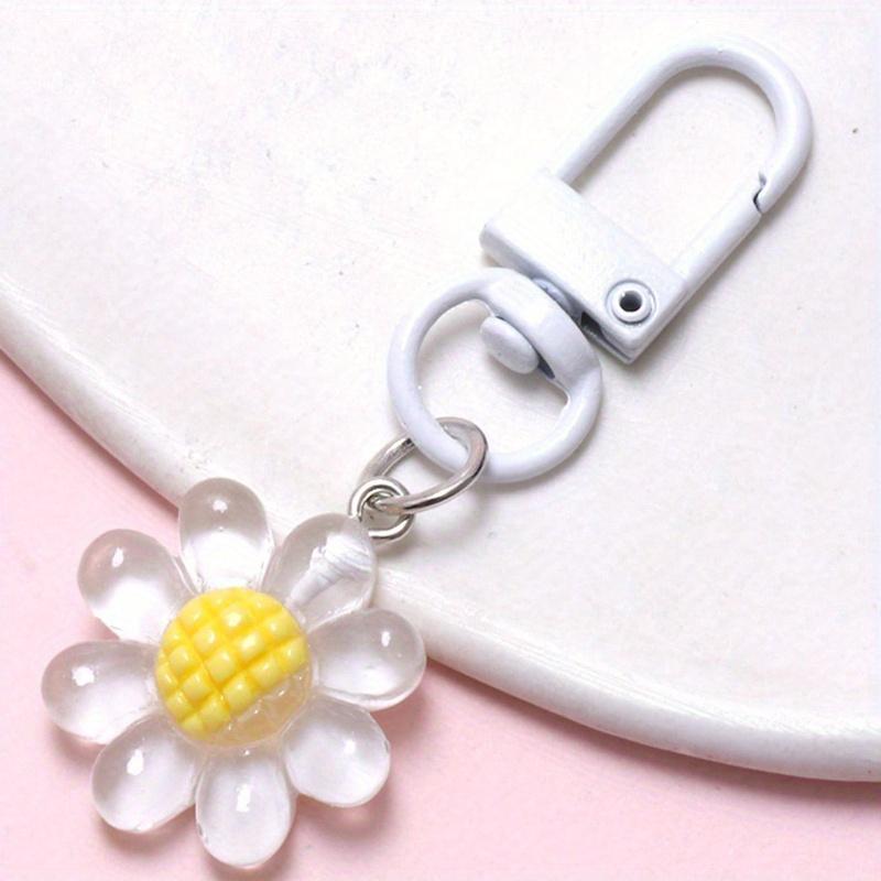 

Милый брелок с цветком, брелок с цветком из смолы, маленький подарок, украшение, декор для рюкзака, брелок для сумки, автомобильные аксессуары для женщин White 1pcs разноцветный