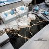 Luxury Fantasy Marble Carpet, Bedroom Carpet, Living Room, Sofa Decoration, Large Green and Gold Game Decoration
