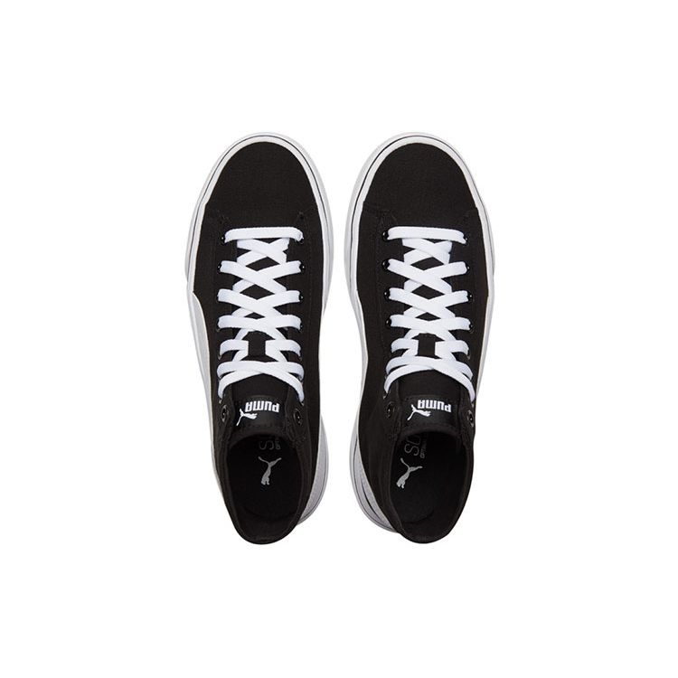 Puma Kaia Mid Cv Thick Sole High Top Sneakers Women Sneakers Black White 384409-02