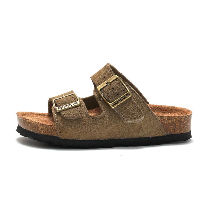 Frühlings-Neuheiten Kinder Frosted Kork Hausschuhe Jungen Strandschuhe Mädchen Studenten Sandalen Atmungsaktiv KWN