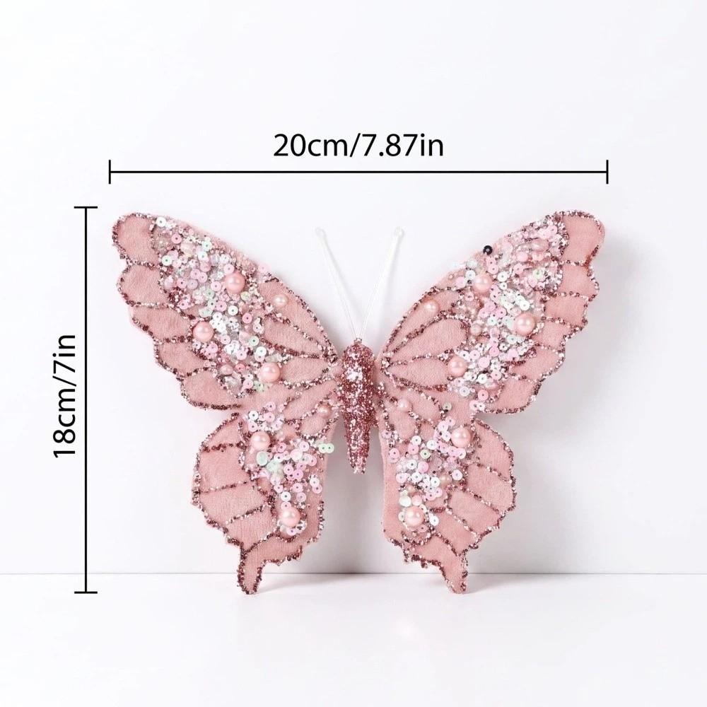 Reusable Glitter Butterfly Home Decoration Xmas Tree Pendant Butterfly Christmas Decoration Christmas Tree Decoration