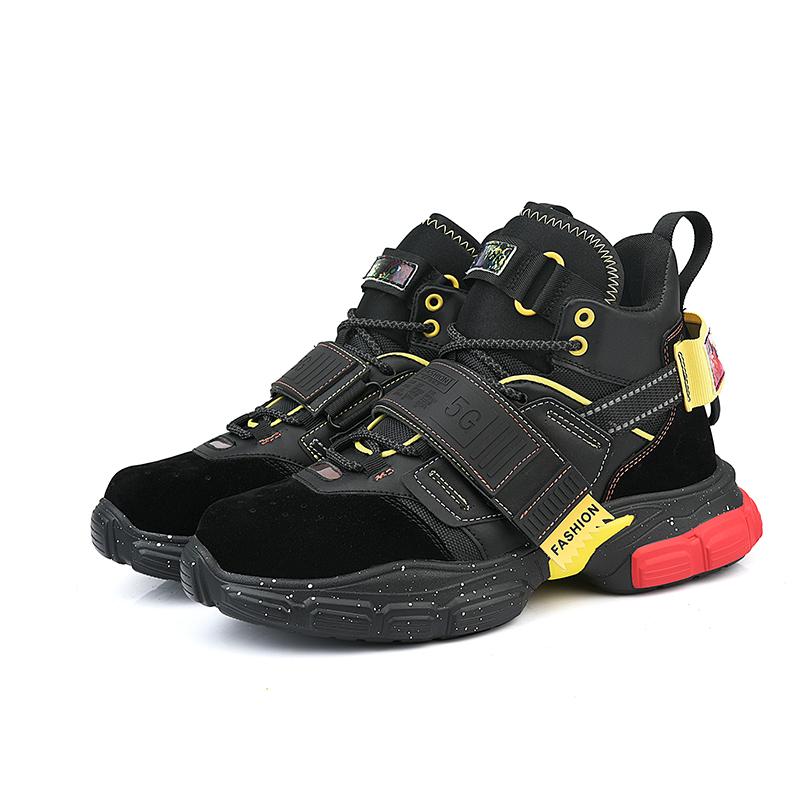 Fashion Punk Style Orange High Boots Men Streetwear Designers Shoes Men Casual Shoes Trend Platform Men High Top Sneaker