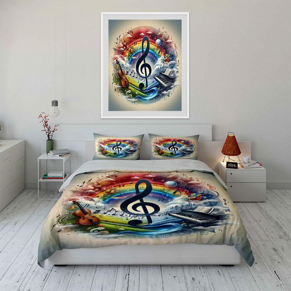 """Musik-inspiriertes Dekorations-Set"" Hautfreundliches Bettwäsche-Set Beinhaltet 1 Bettbezug Und 2 Kissenbezüge Geschenk"""