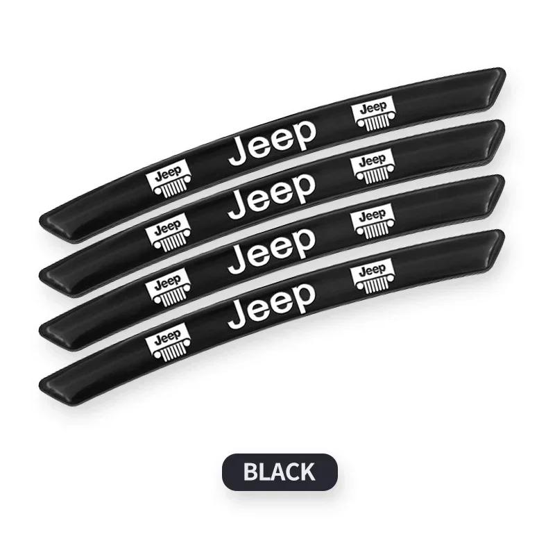 4Pcs Car Wheel Hub Badge Tire Rim 3D Stickers For Jeep Grand Cherokee Wrangler Gladiator Compass Renegade Wagoneer Avenger AKZ1