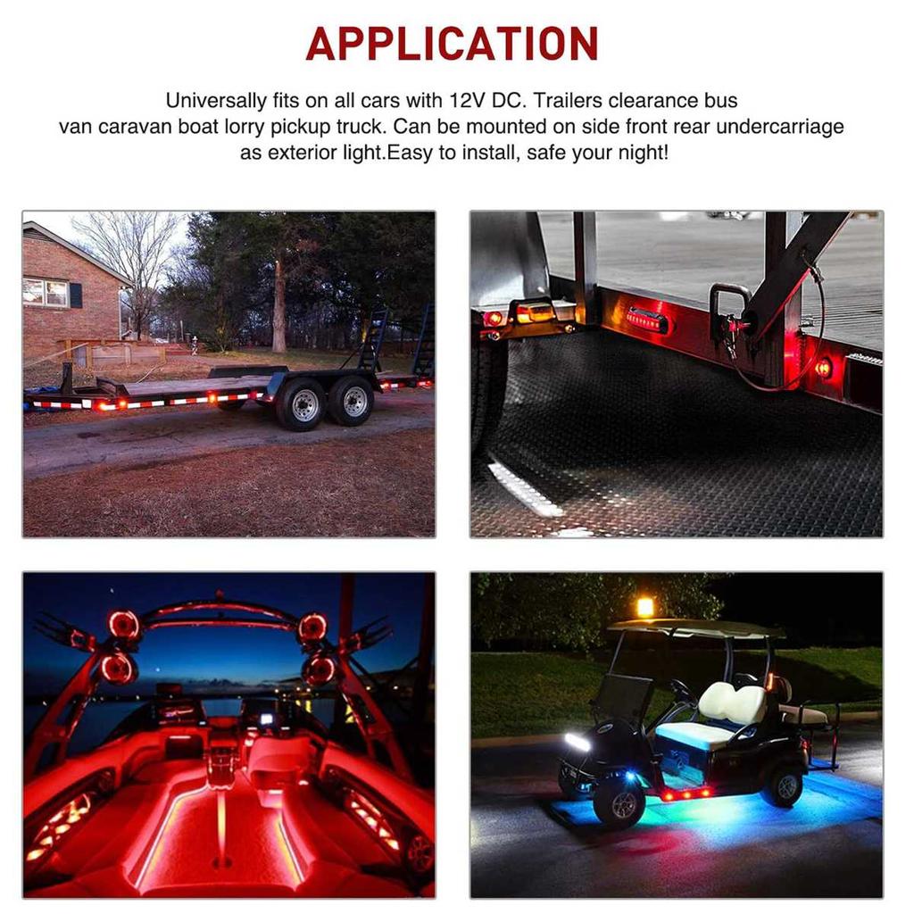12V 24V LED Side Marker Light Auto Trucks Lorry Trailer Bus Tail Brake Lamp Car Warning Lamp Turn Signal Indicator Lighting