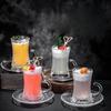 Transparente Glas-Kaffeetasse Untertasse Haushalt Schwarzer Tee Glas Wasserbecher Europäisch High-End Exquisit Nachmittagstee Tasse Dekoration